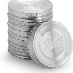 Ball Jar Stainless Steel One-Piece Mason Jar Lids. Wide Mouth. 6-Pack.Silver : Home & Kitchen