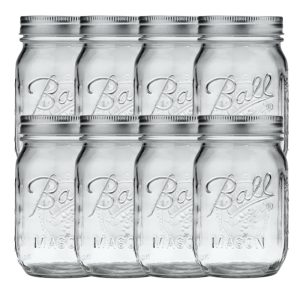 Ball Regular Mouth Pint (16 oz.) Mason Jars with Lids and Bands. for Canning or Drinkware. 8 Count : Home & Kitchen