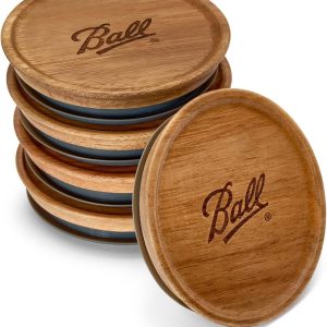 Ball® Jar Lids. 5 Pack Ball Jar Wooden Storage Lids: Home & Kitchen