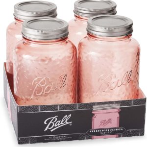 Ball Jar Rose Vintage Regular Mouth Quart Canning Jars. 4-Pack. 4 Pack : Home & Kitchen